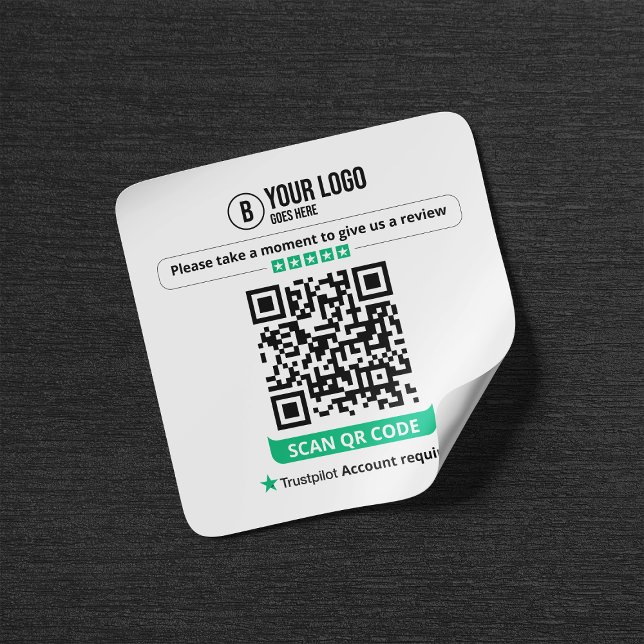 Trustpilot Reviews QR Code Rate My Business 5 Star Square Sticker (Creator Uploaded)