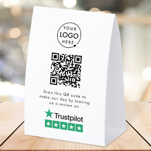 Trustpilot Reviews Tabletop Sign QR Table Tent