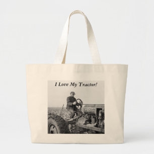 Trusty Old Tractor, 1930s Large Tote Bag