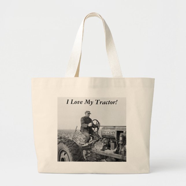 Trusty Old Tractor, 1930s Large Tote Bag (Front)