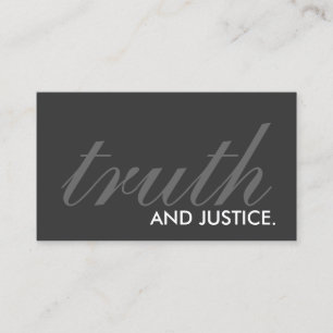 truth and justice. (colour customisable) business card