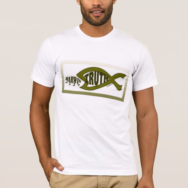 TRUTH CHRISTIAN FISH EATS DARWIN T-Shirt (Front)