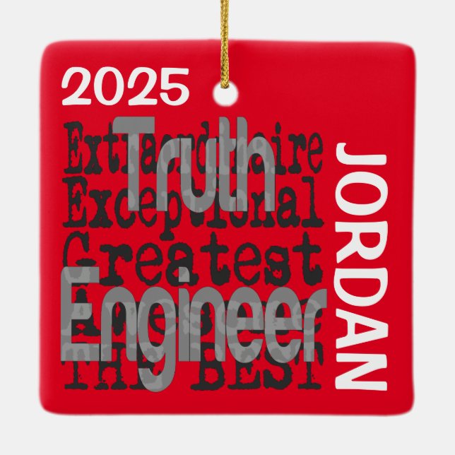 Truth Engineer Extraordinaire CUSTOM Ceramic Ornament (Back)