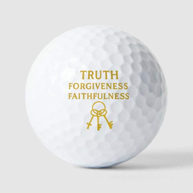 Truth, Forgiveness and Faithfulness Christian Golf Balls (Front)