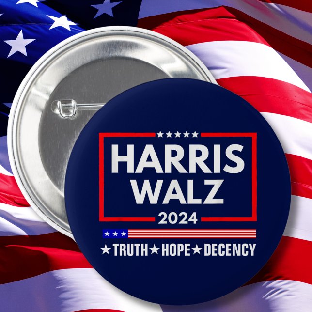 Truth Hope Decency Harris Walz 2024 6 Cm Round Badge (Creator Uploaded)