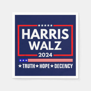 Truth Hope Decency Harris Walz 2024 Napkin