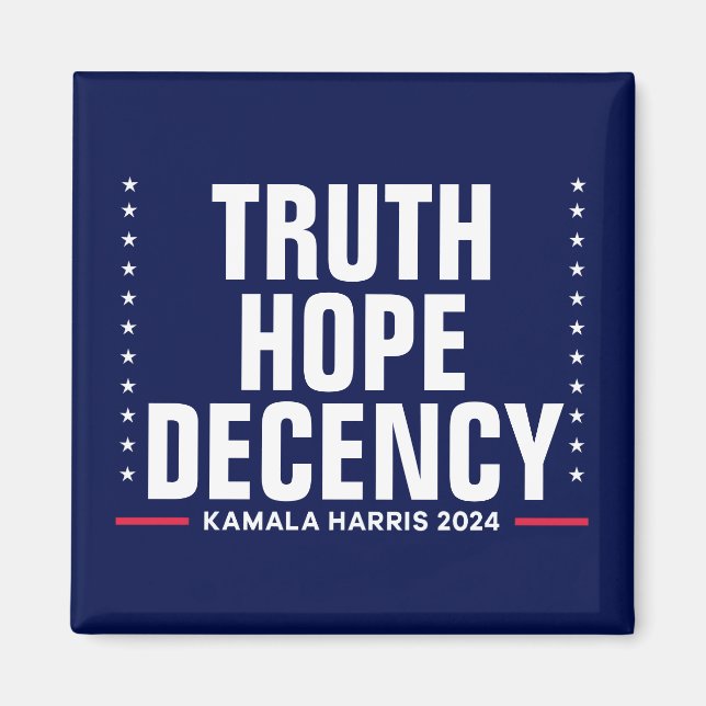 Truth Hope Decency | Harris Walz Blue Magnet (Front)