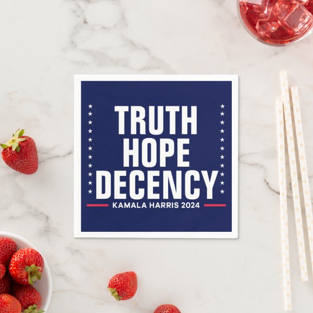 Truth Hope Decency | Harris Walz Blue Napkin (Insitu)