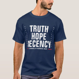 Truth Hope Decency   Harris Walz Blue T-Shirt