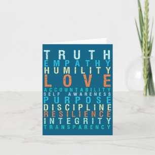 Truth Love Empathy Self Awareness Insrational Word Card