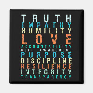 Truth Love Empathy Self Awareness Insrational Word Magnet