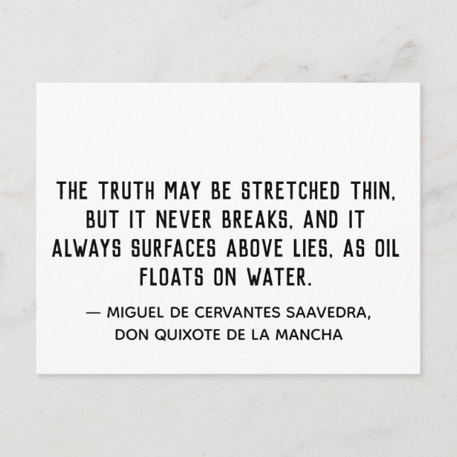 Truth Never Breaks Quote Postcard (Front)