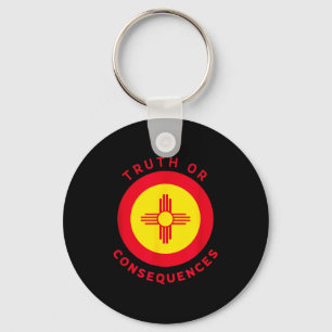 Truth Or Consequences New Mexico Nm Flag Zia Souve Key Ring