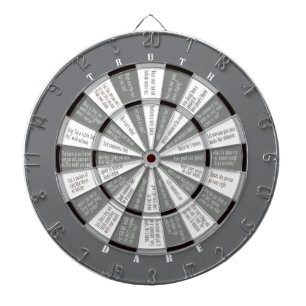Truth or Dare (no kissing) Black and White Dartboard