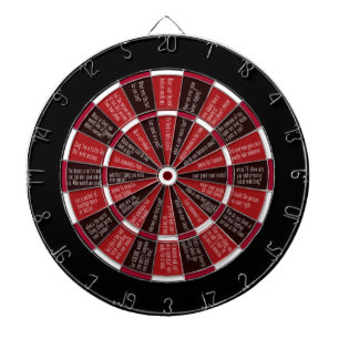 Truth or Dare (no kissing) Red and Black Dartboard