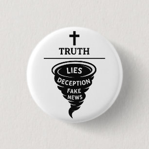 Truth over lies 3 cm round badge