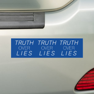 Truth over Lies blue and white car Bumper Sticker