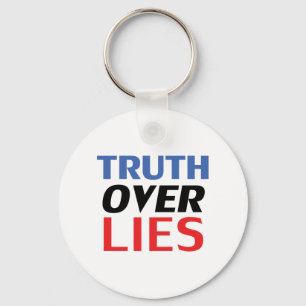 "Truth over Lies" Blue Red White Black Key Ring