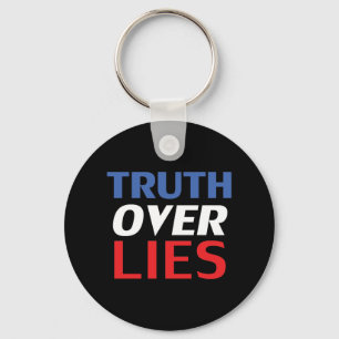 "Truth over Lies" Blue Red White Black Key Ring