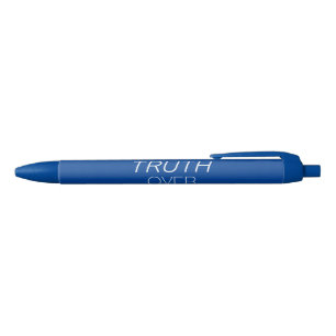 "Truth over lies" blue, white - Blue Ink Pen