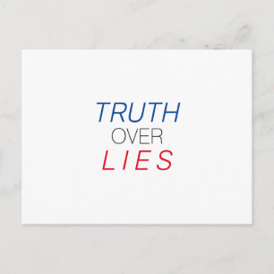"Truth over Lies" blue white red black - Postcard