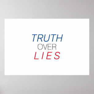 "Truth over Lies" blue white red black - Poster