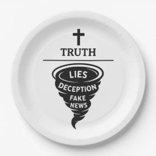 Truth over lies paper plate