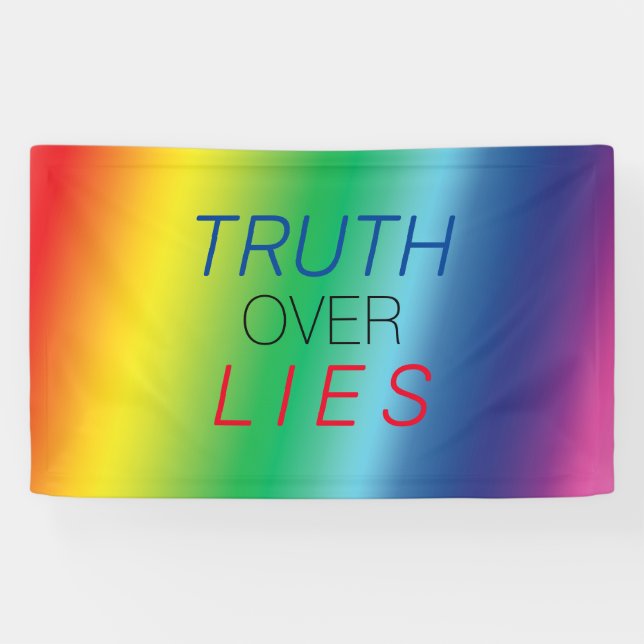 Truth over Lies - red, white, blue, pride lgbtq Banner (Horizontal)