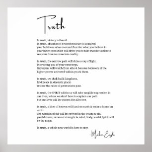 Truth victory courage poem poster wall art poetry 