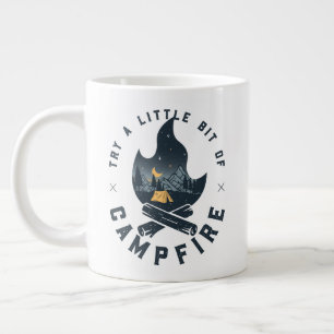 Try A Little Bit Of Campfire Mountains Hiking Large Coffee Mug