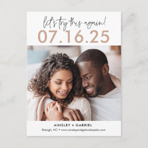 Try Again EDITABLE COLOR Save The Date Postcard