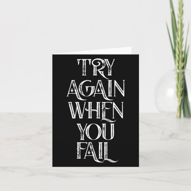 Try Again When You Fail Important Motivational Quo Card (Front)
