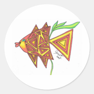 Try Angle Fish Classic Round Sticker