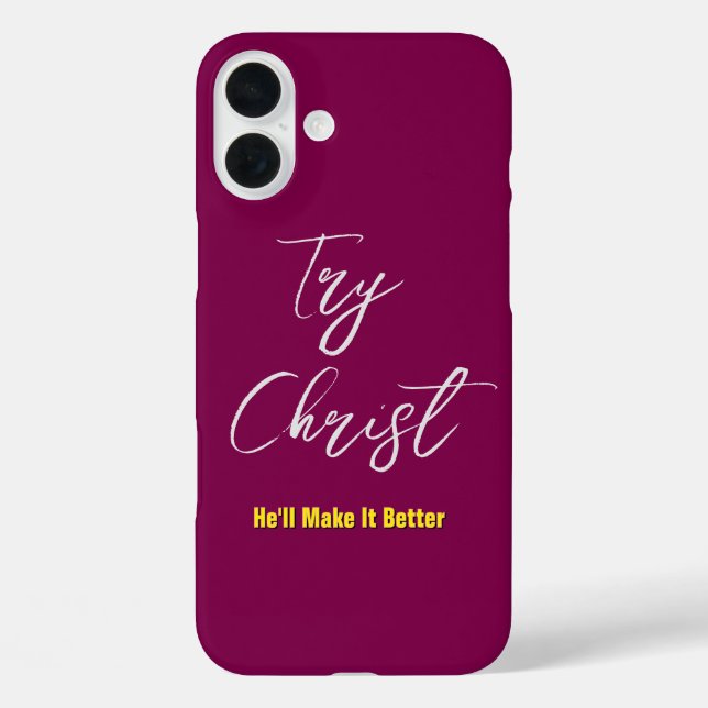 Try Christ-He'll Make It Better Wine         Case-Mate iPhone Case (Back)