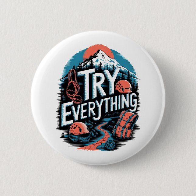 Try everything 6 cm round badge (Front)