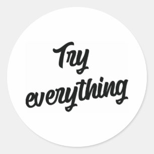 Try everything classic round sticker