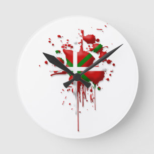 try flag Euskadi Basque Round Clock