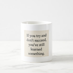Try. Learn. Repeat, Inspirational Growth Mindset Coffee Mug