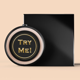 Try Me Black Gold For Your Tester Sample Contain Classic Round Sticker