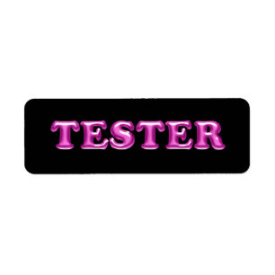 Try Me Fuchsia Pink 3D Tester Sample Contaners Return Address Label
