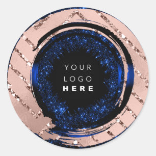 Try Me Logo Rose Blue RoyalTester Sample Container Classic Round Sticker