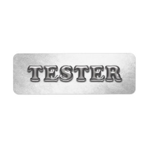Try Me Silver Grey 3D Tester Sample Contaners Return Address Label