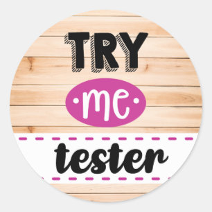 Try Me tester label