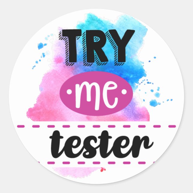 Try Me tester label (Front)