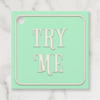 "Try Me" Victorian Tea Party Green Square Custom
