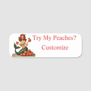 Try My Peaches Mermaid Thunder_Cove Name Tag