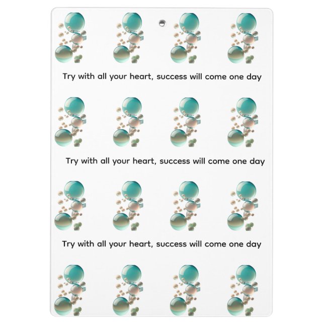 Try with all your heart success  clipboard (Back)