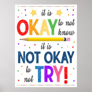 Try Your Best Rainbow Classroom Poster