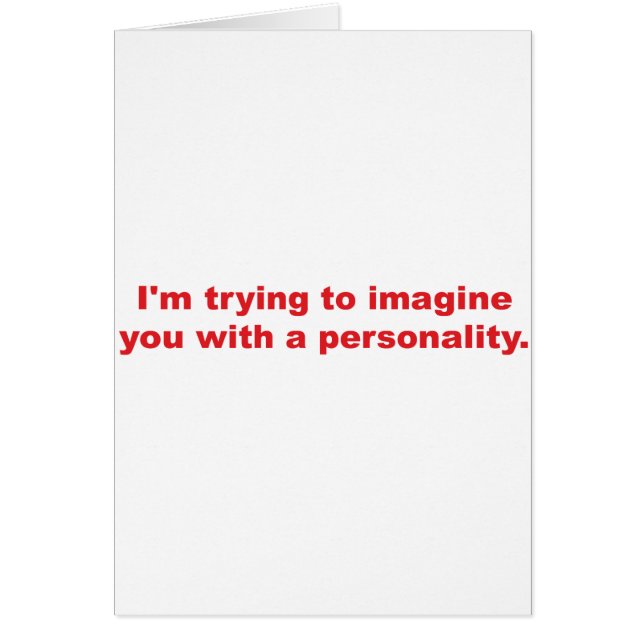 Trying to Imagine You with a Personality (Front)