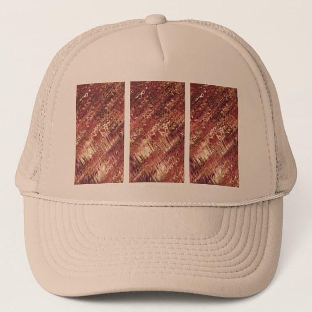 Tryptic Pink Feather Trucker Hat (Front)